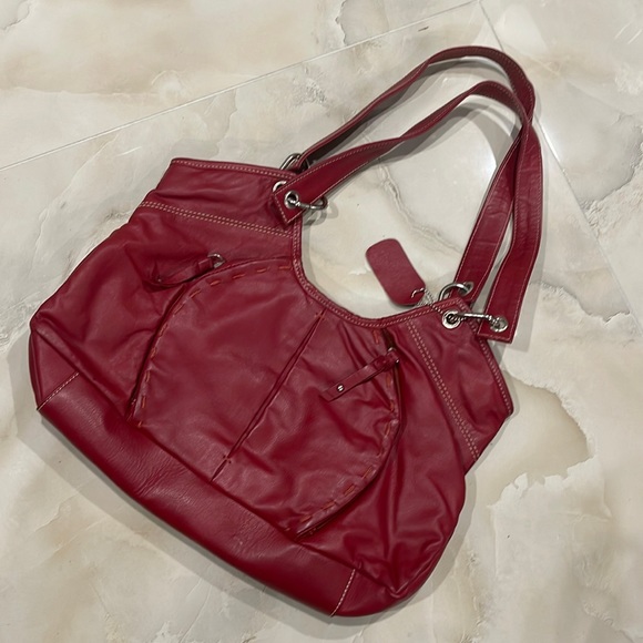 NATURALIZER - Red Leather Shoulder Bag - Picture 1 of 6